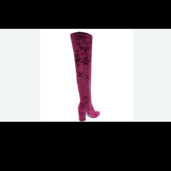 Carlos by Carlos Santana Velvet Wine Over the Knee Boots - Picture 4 of 12